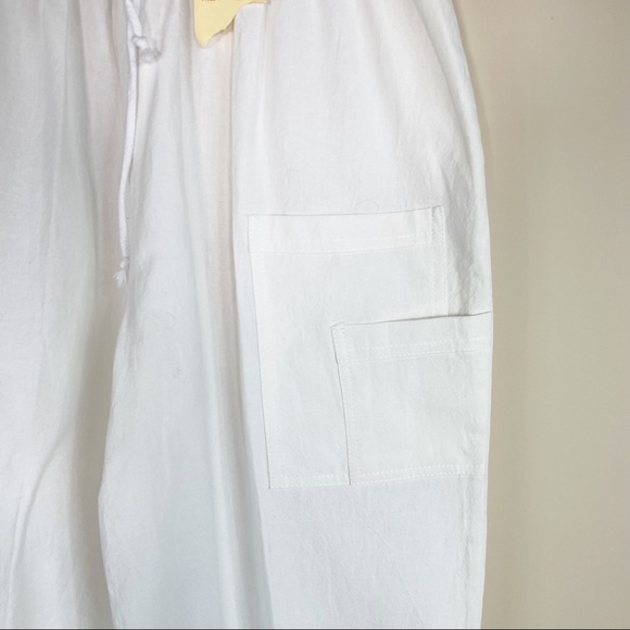 NWT La Rueca White Wide Leg Pull On Cropped Pants - Picture 7 of 12